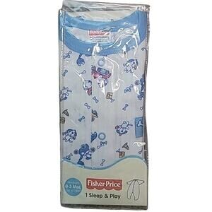VTG NOS Fisher Price Puppy Print Footed Sleeper Pajamas Newborn 0–11 lb NWT